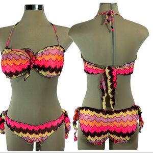 Victorias Secret  spectacular Multicolour Push UP Two pieces Bikini Set size SP
